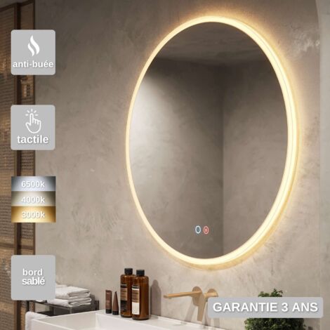 Miroir Salle de Bain LED Réglable Ø60cm - Commandes Tactiles & Anti-Buée - ATENAS LEDIMEX (1/5)