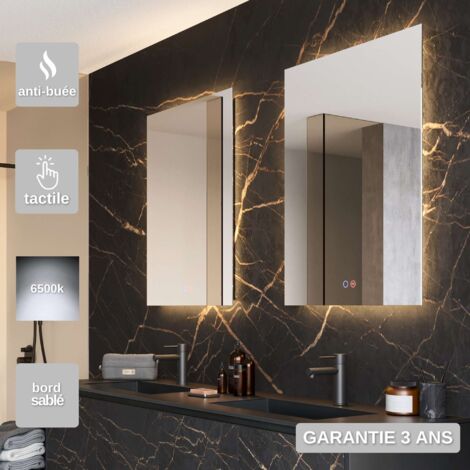 Miroir Salle de Bain LED Rétro-éclairé (6500K) - 100x80cm - CommandesTactiles & Anti-Buée - ITALIA LEDIMEX (1/5)