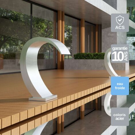 Cascade de piscine Iguazu en Acier Inox.S316 - Corps 60x55mm - H.54cm - Garantie 10 ans - POOL IMEX
