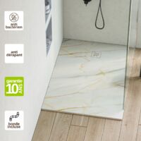 Receveur de Douche Extraplat 90x120x2,6cm – Impression Calacata Gold en Résine Minérale - Antidérapant - RÉSIGRÈS