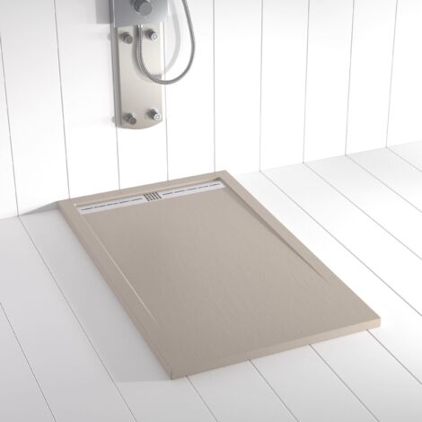 Piatto doccia in Resina PLES Sabbia ANTISCIVOLO - 80x150 cm - Griglia + Valvola GRATIS