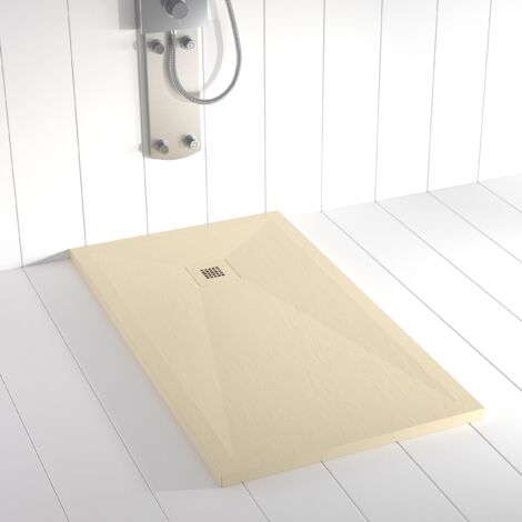 Piatto doccia in Resina PLES Crema ANTISCIVOLO  (grille coloure) - 100x160 cm - Griglia + Valvola GRATIS (1/5)