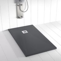 Piatto doccia in Resina PLES Antracite ANTISCIVOLO - 90x210 cm - Griglia + Valvola GRATIS