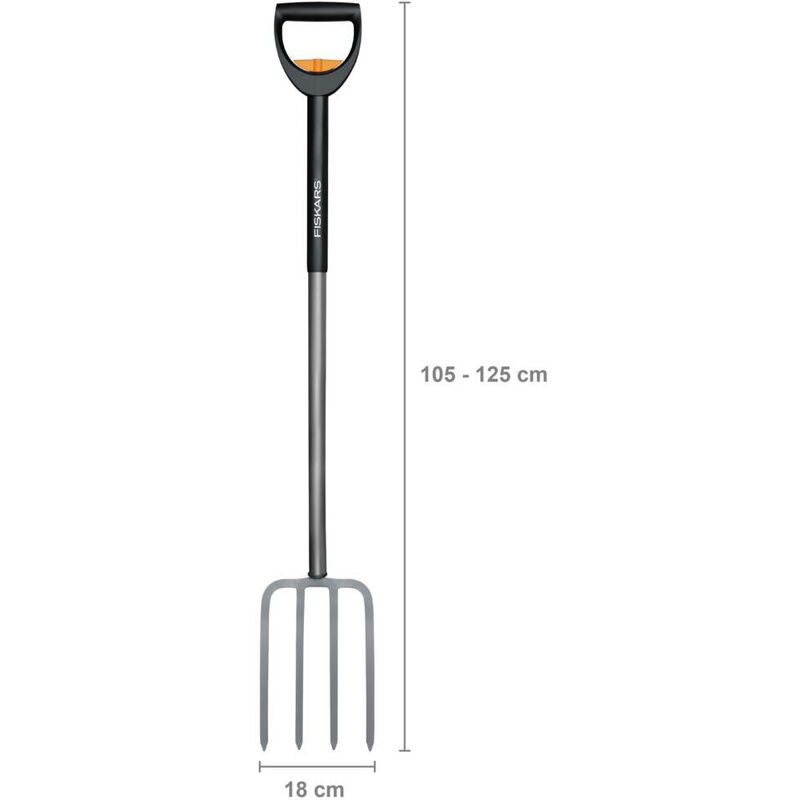 Fiskars Bêche Ergonomic ronde en acier au bore longueur 125,5 cm