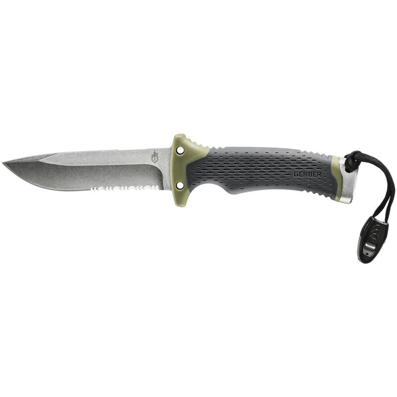 Couteau d'extérieur/de survie Gerber avec lame partiellement ondulée,  Ultimate Survival Fixed, longueur de lame : 12 cm, acier inoxydable,  30-001830