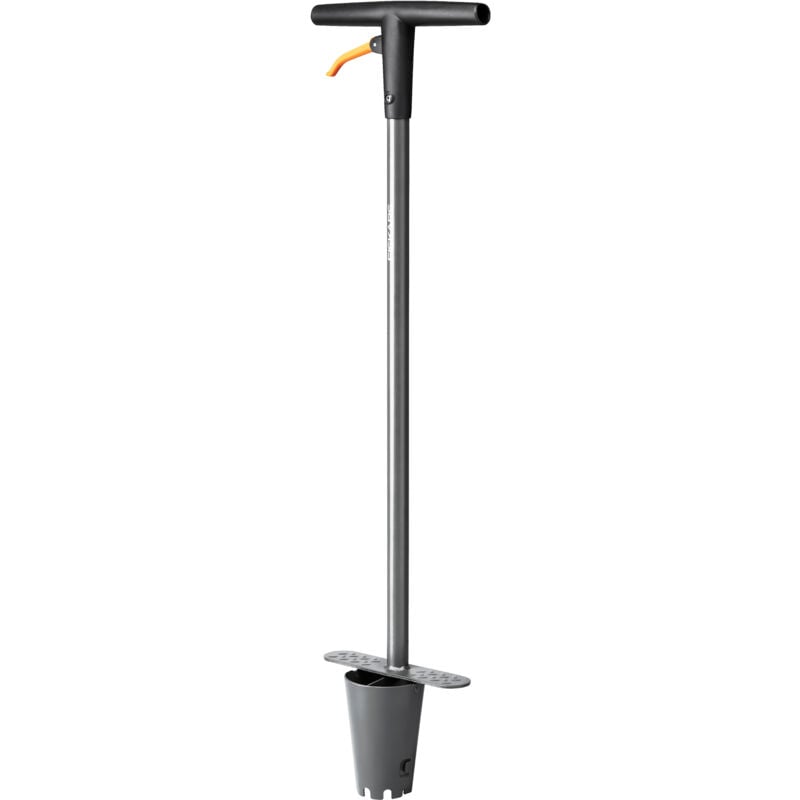 Fiskars Plantoir Ã  Bulbes, Ergo, Longueur : 1 m, Poids : 1,95 kg, Acier/Plastique, Noir/Orange, 1057078