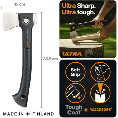 Fiskars Hache universelle Ultra U14 ultra résistante et tranchante