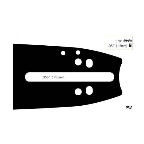 Nemura Guide Chaîne Tronçonneuse 35cm - Compatible Shindaiwa / Sdk / Iseki - Pas 3/8 LP - Jauge 0.50 (1.3mm) - Marque Française