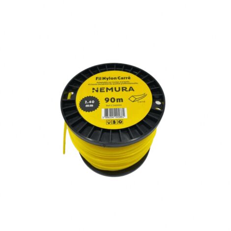 Fil débroussailleuse carré nylon 90m – Ø 2,40mm – Haute durabilité – Compatible avec toutes marques – Pour coupe précise