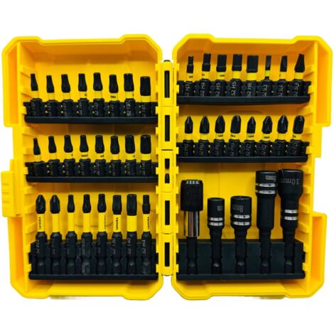 Nemura – Coffret de 45 embouts Impact+ pour visseuse à choc – Acier modifié S2 – Zone de torsion pour éviter la casse – Compatible avec outils électriques