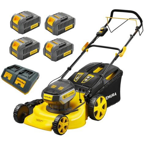 Nemura – Tondeuse à batterie 80V – Autotractée – Largeur de coupe 46cm – 4 batteries 4Ah – Autonomie 1000m2 – Moteur Brushless (1/5)