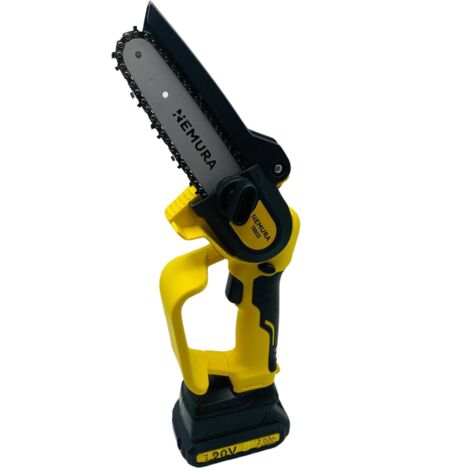 Nemura – Mini tronçonneuse sans fil 20V – Longueur de coupe 12,5cm – Vitesse de chaîne 6 m/s – Batterie 2Ah avec chargeur rapide (1/5)