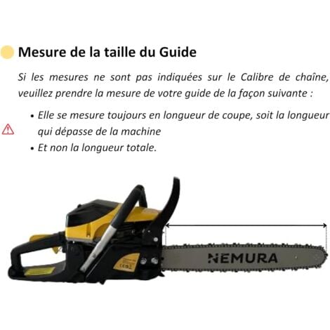 Guide de 35cm + 3 Chaînes de tronçonneuse - Compatible avec Stihl MS170, MS171, MS180, MS181-50 Maillons Entraîneurs - Pas 3/8 LP - Jauge 1,1 mm