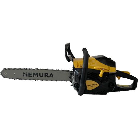 Nemura – Tronçonneuse thermique 52cc – Moteur 2 temps – Longueur de coupe 45cm – Antivibration pour confort d'utilisation