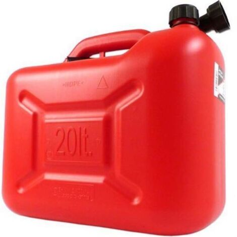 2x bidon de carburant rouge - 5 litres - avec bec verseur - pour diesel /  essence