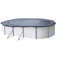 Bache d'hiver piscine hors sol ovale de 4.90 à 5.15 x 3.70 à 3.90 m extérieur