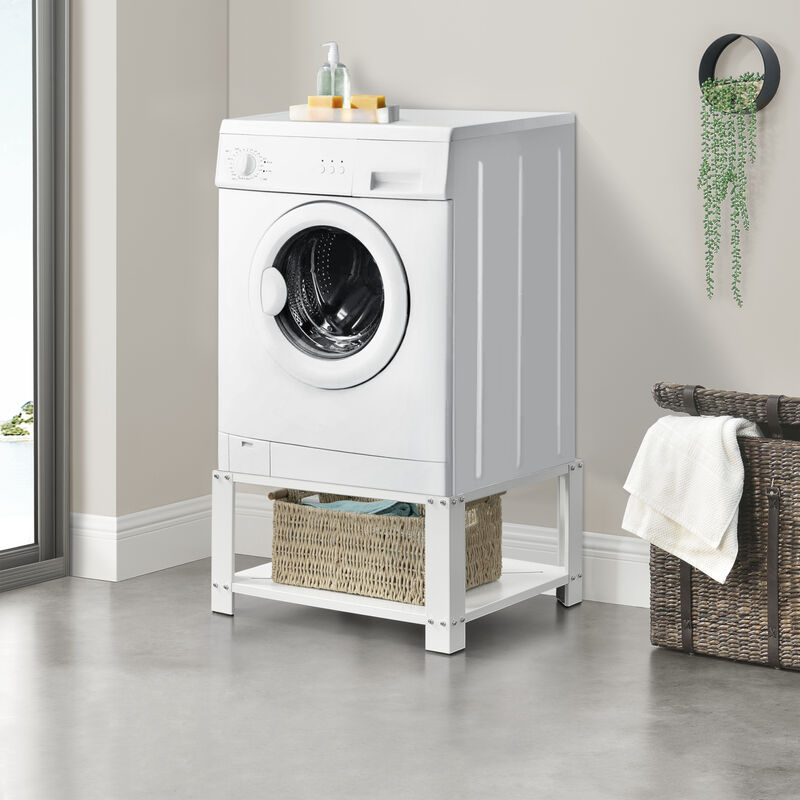 Double support pour les machines à laver standard avec étagères amovibles  résistantes aux blancs