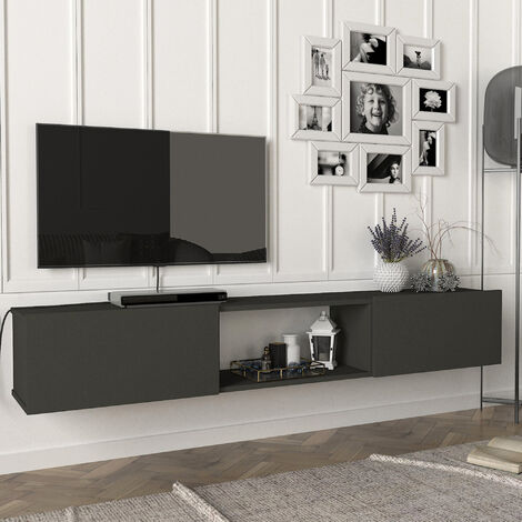 Meuble TV Paltamo 180 x 31 x 29,5 cm anthracite [en.casa] (1/5)