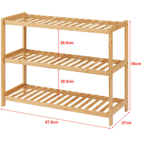 Étagère à chaussures pliable Fitzbek bambou 89 x 67 x 26 cm naturel  [en.casa]