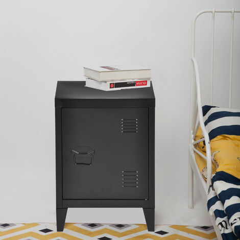 Lot de 2 tables de chevet Inari 57 x 40 x 30 cm noir [en.casa] (1/5)
