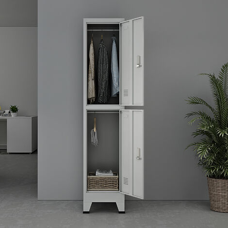 MEUBLE A CASIER - Armoire à casiers Noir 38x45x180 cm Acier - YW Tech