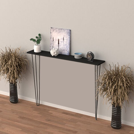 Table console Kokemäki 82 x 80 x 18 cm noir [en.casa]