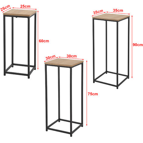 Set de 3 tables d'appoint Ry rondes gigognes marbre noir or [en.casa Set de 3 tables d'appoint Ry rondes gigognes marbre noir or [en.casa