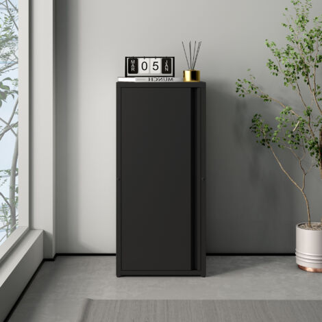 [En.Casa] – Armoire métallique Burlöv acier 88 x 40 x 35 cm noir – 2 étagères réglables – Style industriel pour rangement bureau et atelier (1/5)