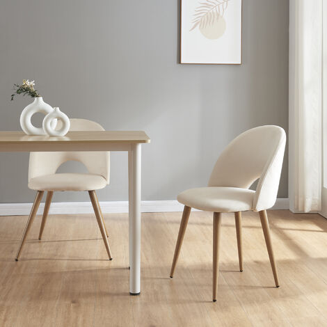 [En.Casa] – Lot de 2 chaises de salle à manger capitonnées 77 x 50 x 55 cm – Assise rembourrée – Pieds fins obliques – Capacité 130 kg (1/5)