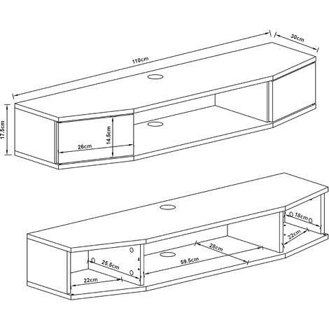 casa pura Osaka Étagère pour 6 caisses à boissons, 110 x 110 x 30 cm