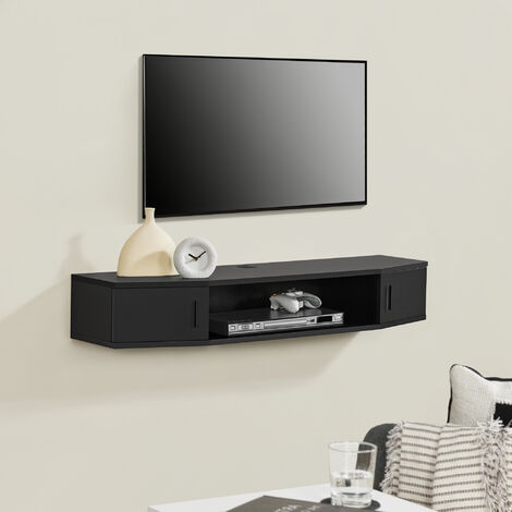 Étagère murale pour TV Tørring 18 x 110 x 30 cm noir [en.casa] (1/5)