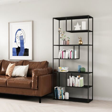 Étagère autoportante Vehmaa acier 188 x 85 x 35 cm noir [en.casa] (1/5)