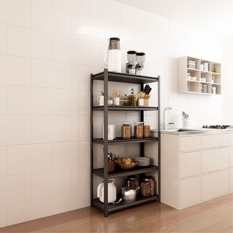 Étagère à charge lourde Austrheim acier 183 x 90 x 40 cm noir argent [en.casa] (1/5)