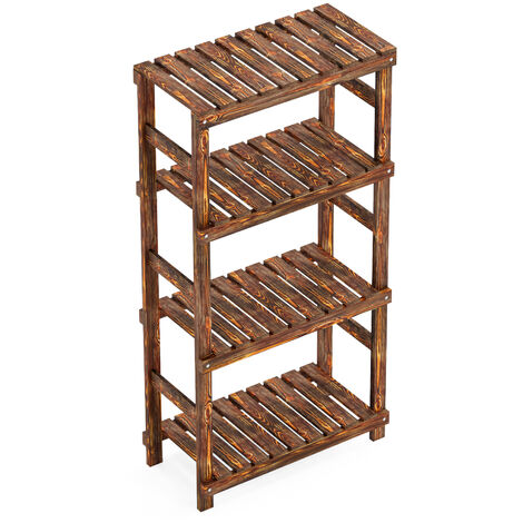 Étagère de salle de bain Kinnula bois de pin 120 x 60 x 30 cm bois foncé [en.casa]