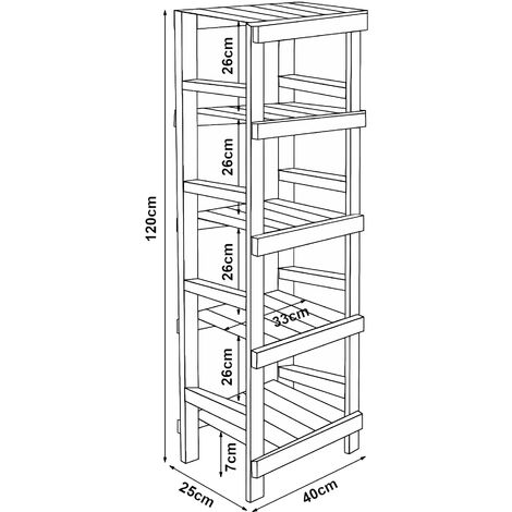 Étagère polyvalente Kinnula bois de pin 120 x 40 x 25 cm bois foncé [en.casa]