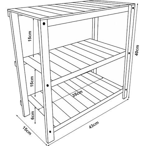 Étagère autoportante Multia bois de pin 40 x 43 x 15 cm bois foncé [en.casa]