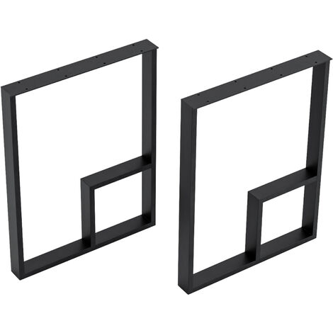Set de 2 pieds de table Kauhava acier 72 x 55 x 7 cm noir [en.casa]