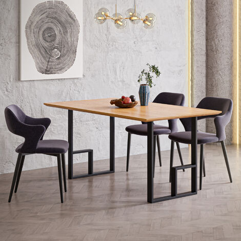 Set de 2 pieds de table Kauhava acier 72 x 55 x 7 cm noir [en.casa]