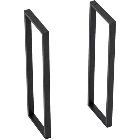 Set de 2 pieds de table Kauniainen acier 87 x 27 x 4 cm noir [en.casa]