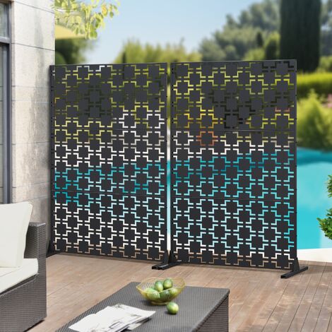 Paravent Design En Acier Corten - Cloison De Séparation 180x120 Cm, Pour Intérieur/extérieur, Finition Rouille Naturelle