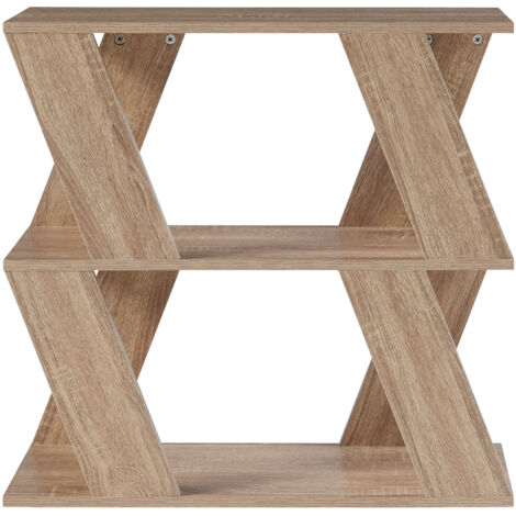 Table D'appoint [en.casa] En Bambou Naturel - 2 étagères - 50x45x36 Cm - Bout De Canapé Ou Chevet
