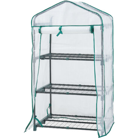 Serre de jardin Chaam à 3 niveaux 125 x 69 x 49 cm blanc [en.casa] (1/5)