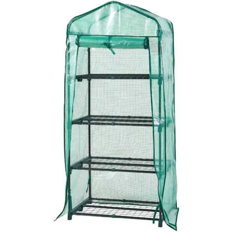 Serre de jardin Chaam à 4 niveaux 158 x 69 x 49 cm vert [en.casa] (1/4)