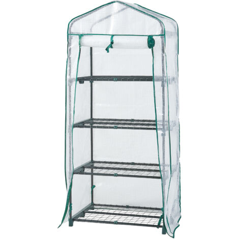 Serre de jardin Chaam à 4 niveaux 158 x 69 x 49 cm blanc [en.casa] (1/5)