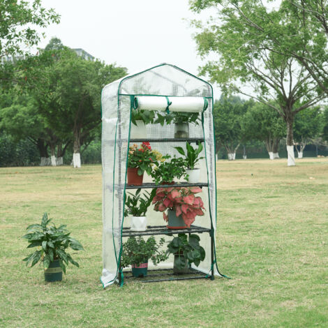 Housse De Protection Transparente Pour Mini Serre - 69 X 49 X 158 Cm - PVC Résistant - Anti-gel Et Intempéries - 3