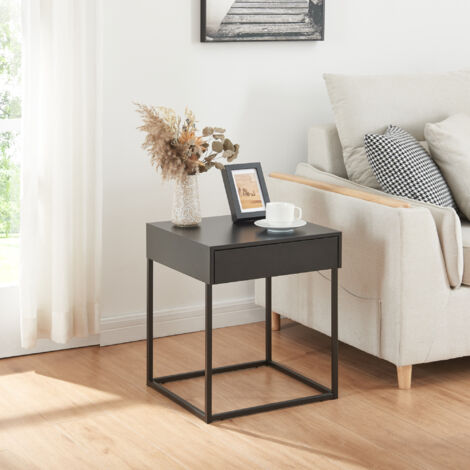 Lot de 2 tables d'appoints en métal coloris noir