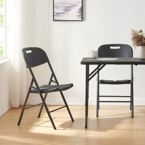 Lot de 4 chaises pliantes Ljusnarsberg 87 x 46 x 53 cm noir [en.casa] (1/5)