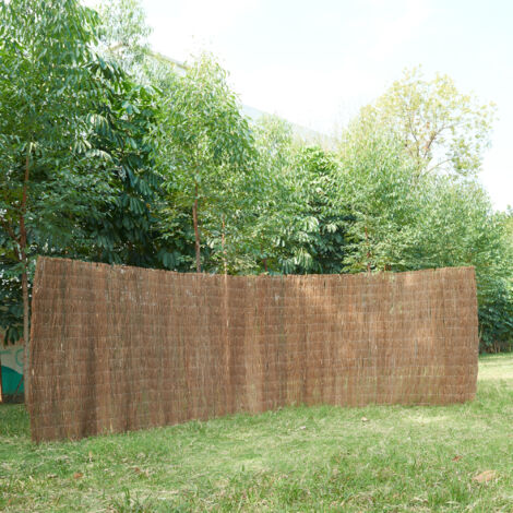 Brise-vue en brande de bruyère 500 x 200 cm – Densité 1,5 kg/m² – Brindilles entrelacées pour protection visuelle et vent – Casa.Pro