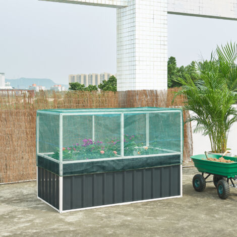 Jardinière surélevée Alblasserdam 174 x 90 x 118 cm anthracite vert [en.casa] (1/5)