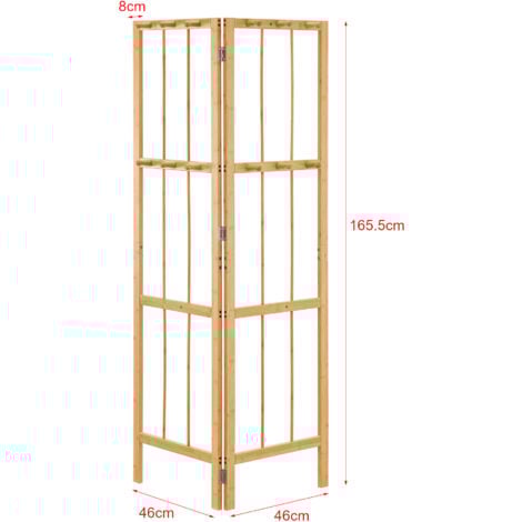 Portemanteau pliable Hyllestad bambou 166 x 92 x 8 cm naturel [en.casa]